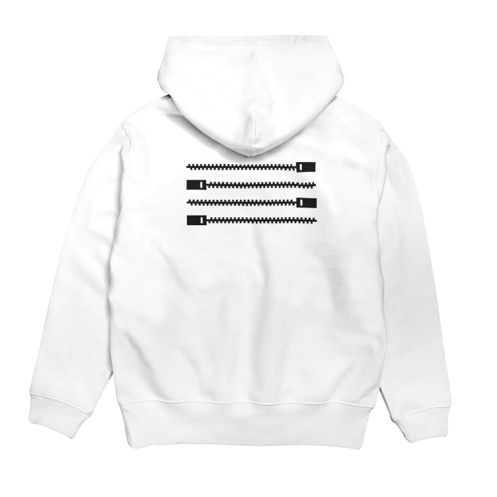 M9 のM9  Fakezip Hoodie パーカーの裏面