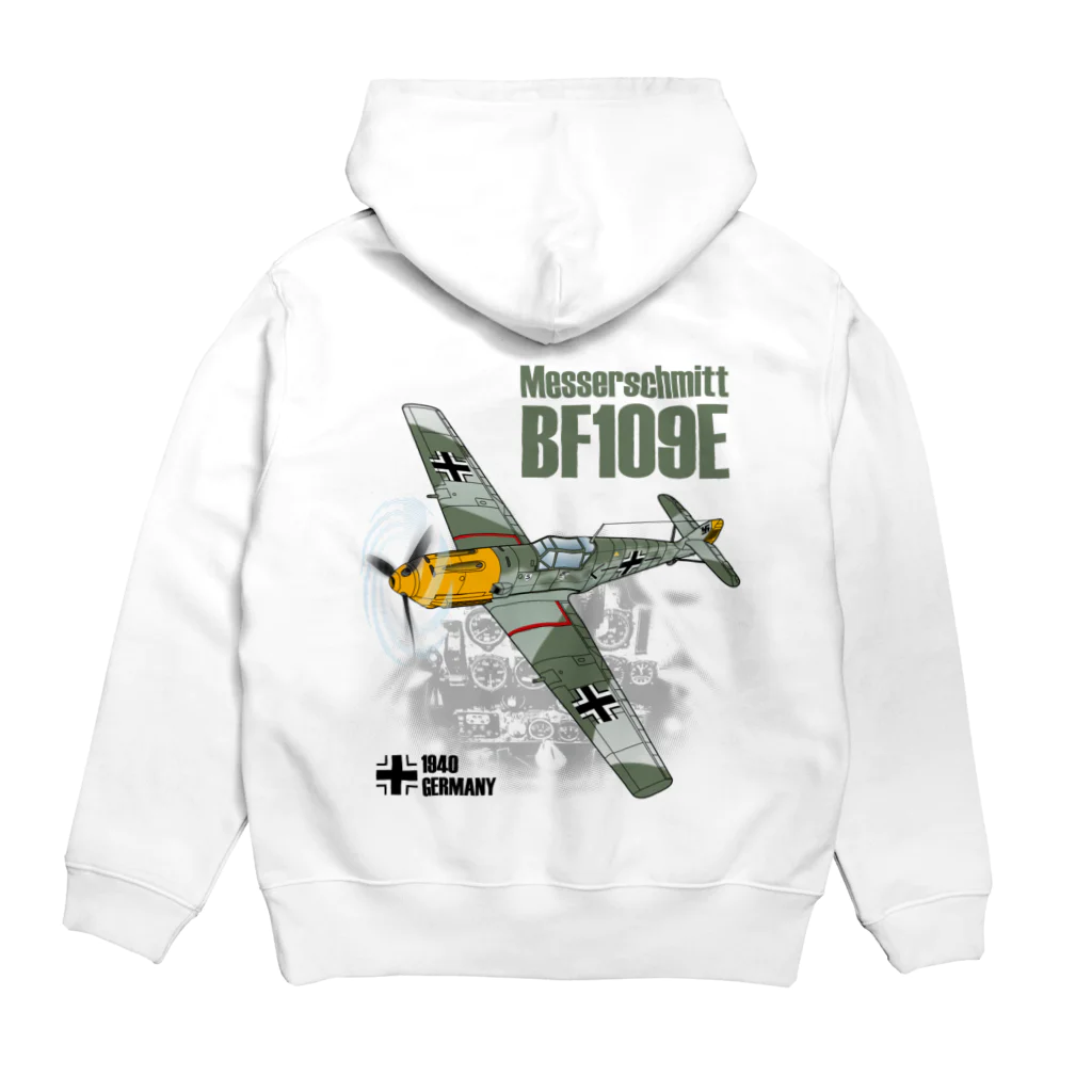 Atelier Nyaoの戦闘機_BF109Eメッサーシュミット_ガーランド機 Hoodie:back