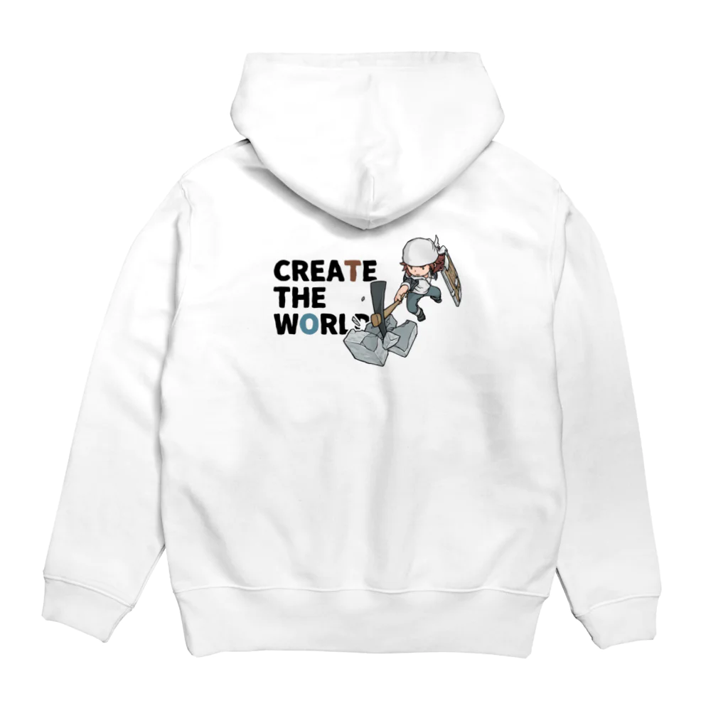 mocchi’s workshopのCREATE THE WORLD パーカーの裏面