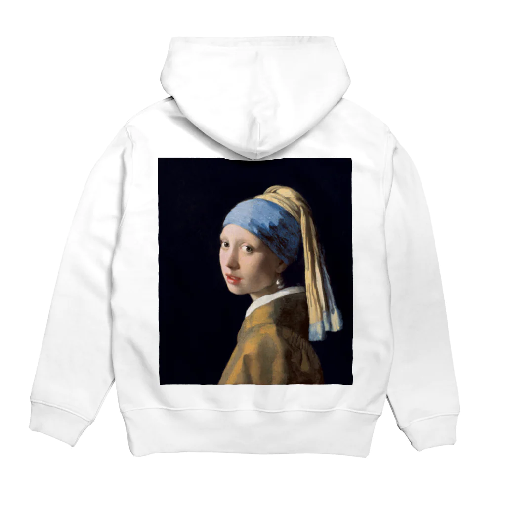 世界美術商店の真珠の耳飾りの少女 / Girl with a Pearl Earring Hoodie:back