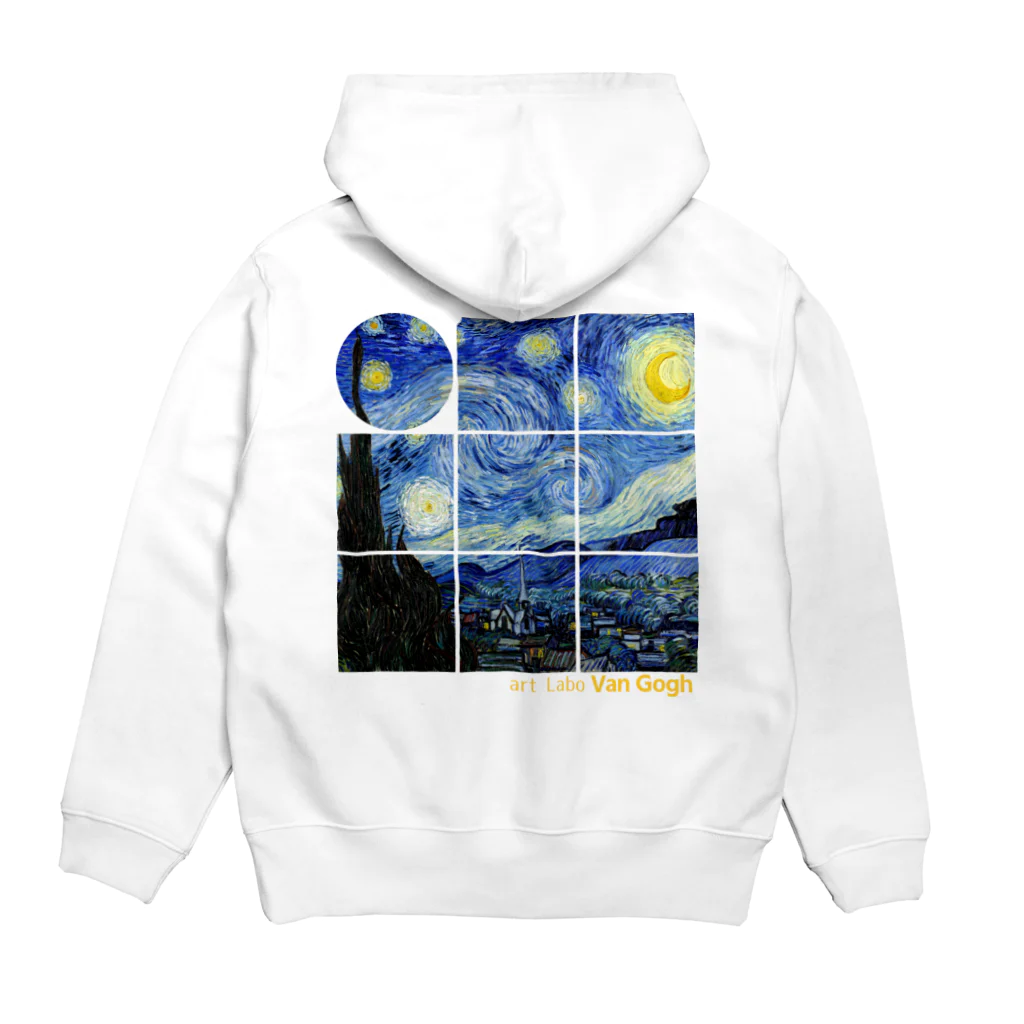 art-LaboのSquare2 ゴッホ 【世界の名画】 星月夜 ポスト印象派 絵画 美術 art Hoodie:back