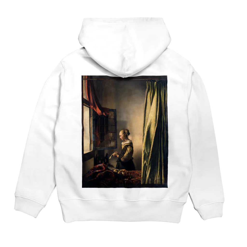 世界美術商店の窓辺で手紙を読む女 /  Girl Reading a Letter by an Open Window Hoodie:back