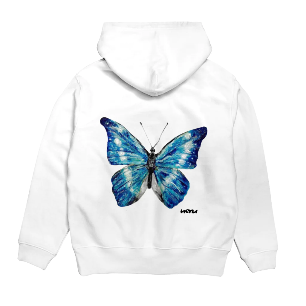 neruの油彩画「Blue butterfly」 Hoodie:back