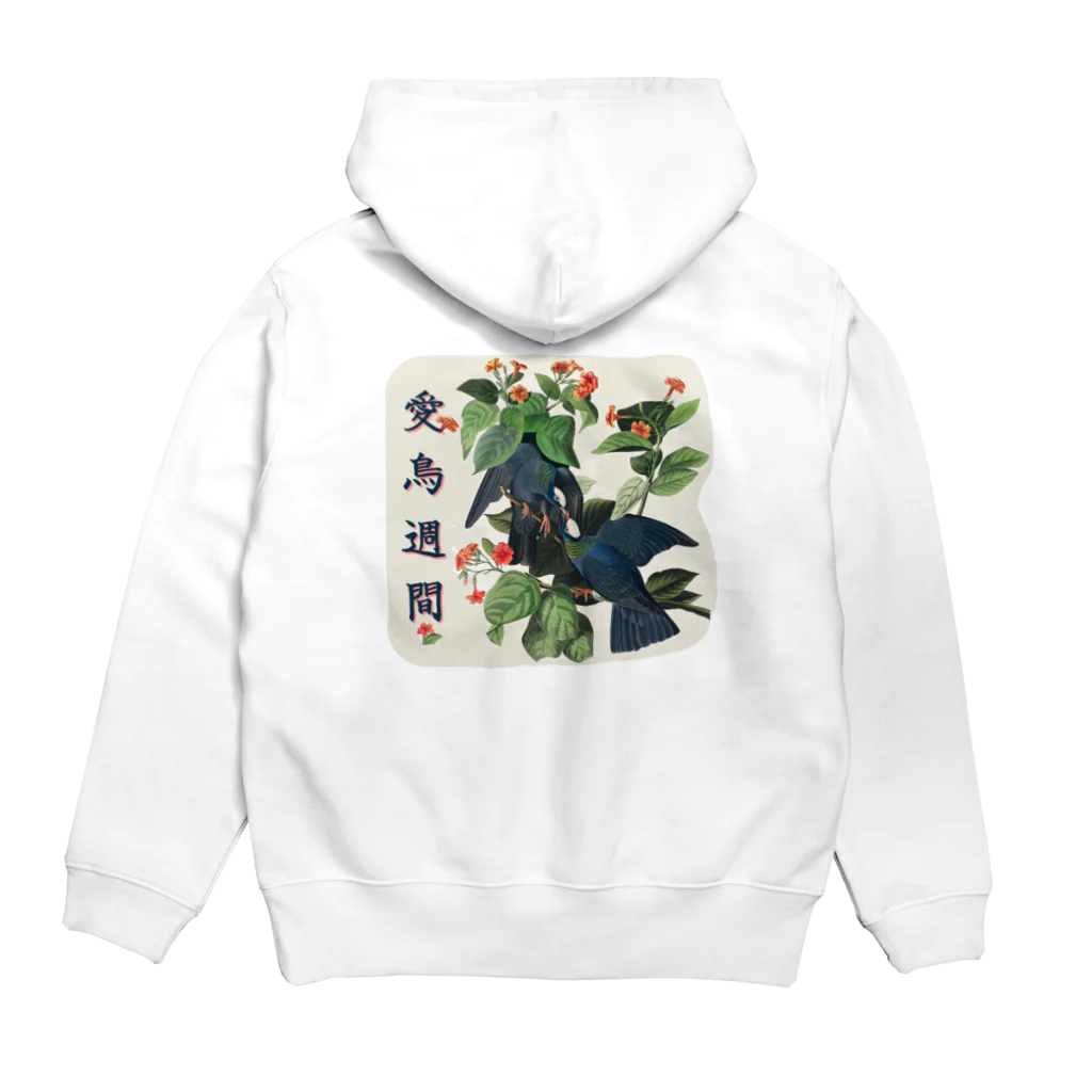 アニマル四字熟語の「愛鳥週間」　オーデュボンの鳥 Hoodie:back