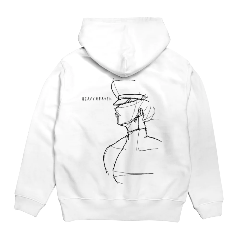 ツガイツツのヘビーヘヴン3 モノクロ　HEAVY HEAVEN　ワイヤーパンク Hoodie:back