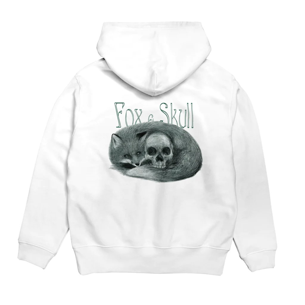 キツネサンビキのFox＆Skull Hoodie:back