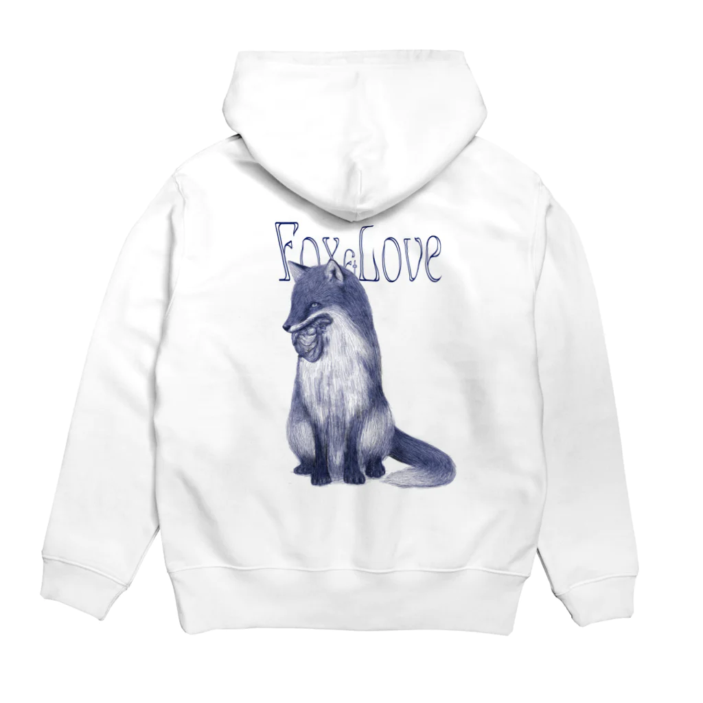 キツネサンビキのFox&Love Hoodie:back