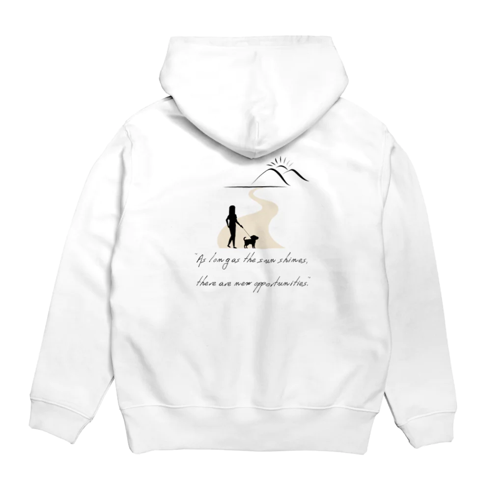 犬好きさんのためのTシャツ屋さんの君となら〜SUN RISE〜 犬Tシャツ　白T ver Hoodie:back