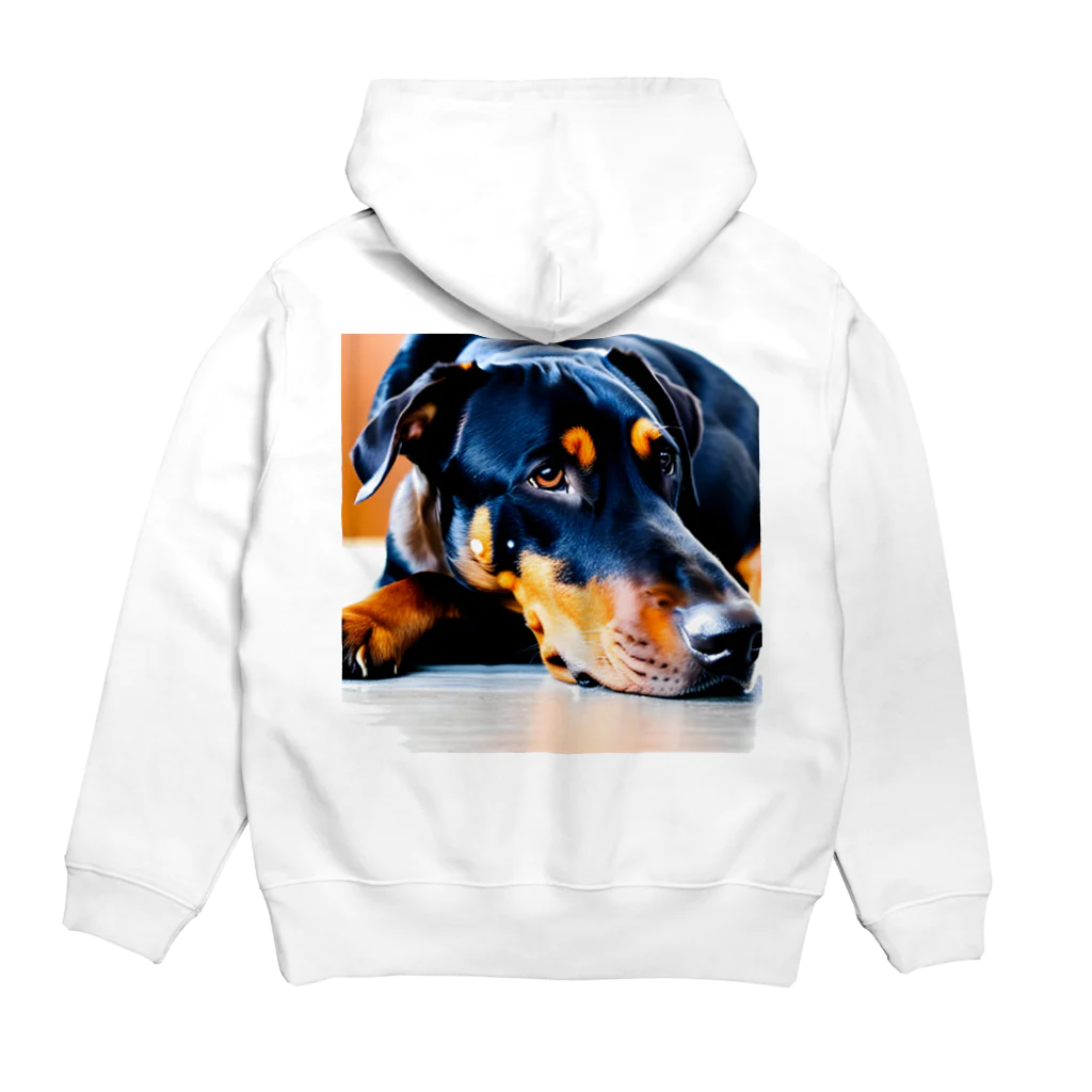 犬バカ部のタレミミドーベルマン Hoodie:back