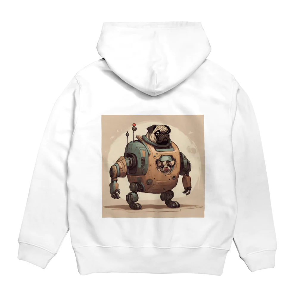 PUGおやじのロボパグ出動 Hoodie:back