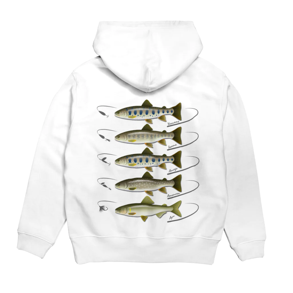 猫と釣り人のFreshwater fish_1bl Hoodie:back