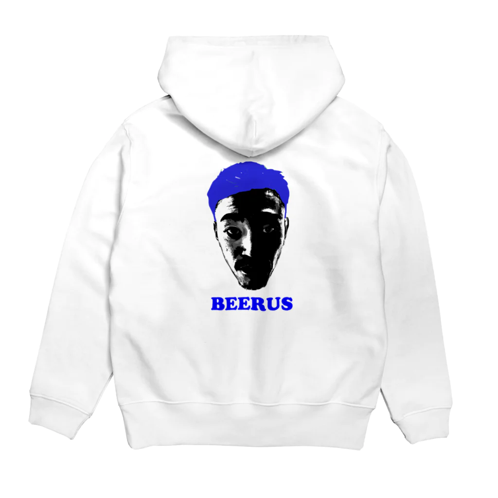 BEERUS ROLLCAKEのTHE BEERUS FACE  ブルー Hoodie:back