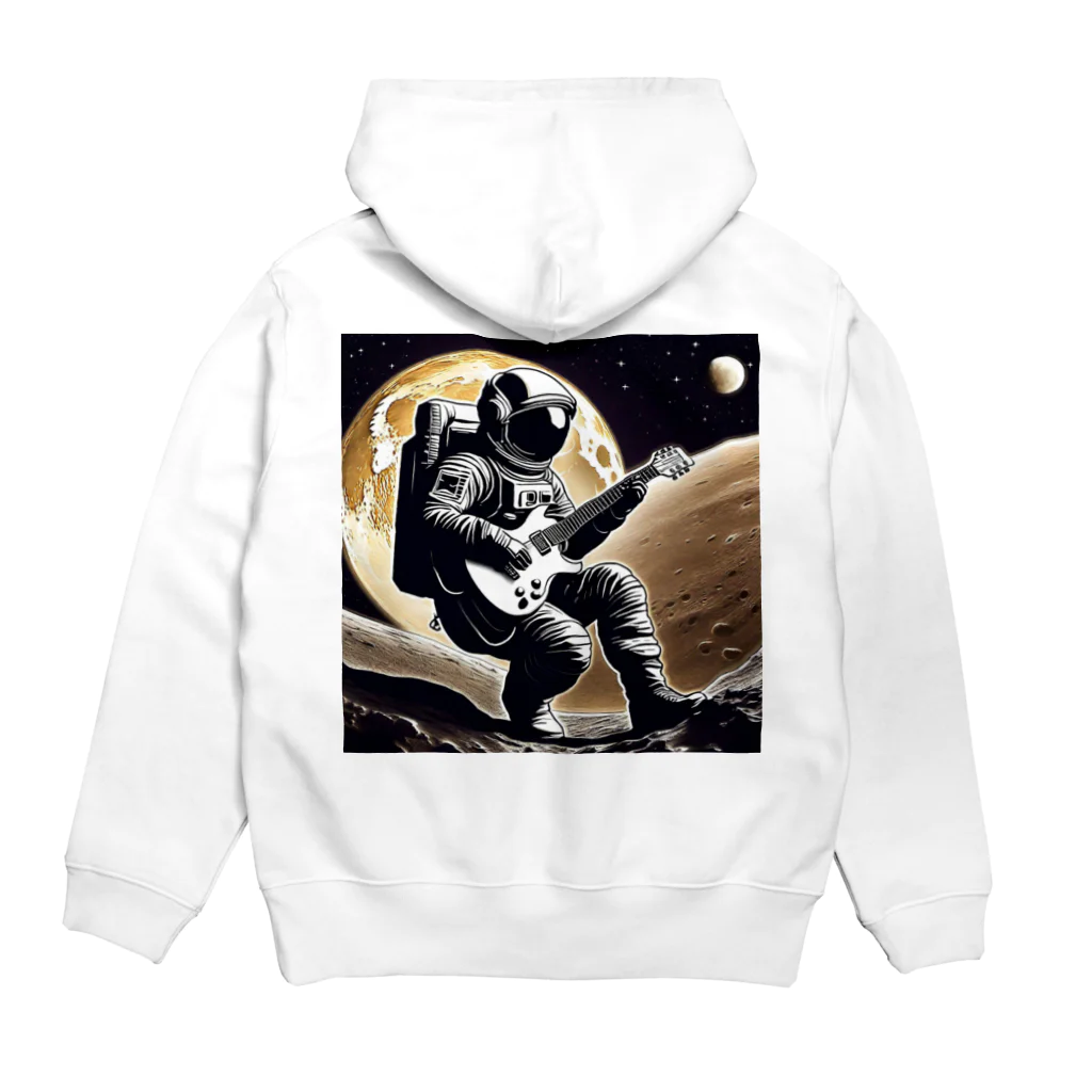 宇宙開発デザイン科の月面のギタリスト Hoodie:back