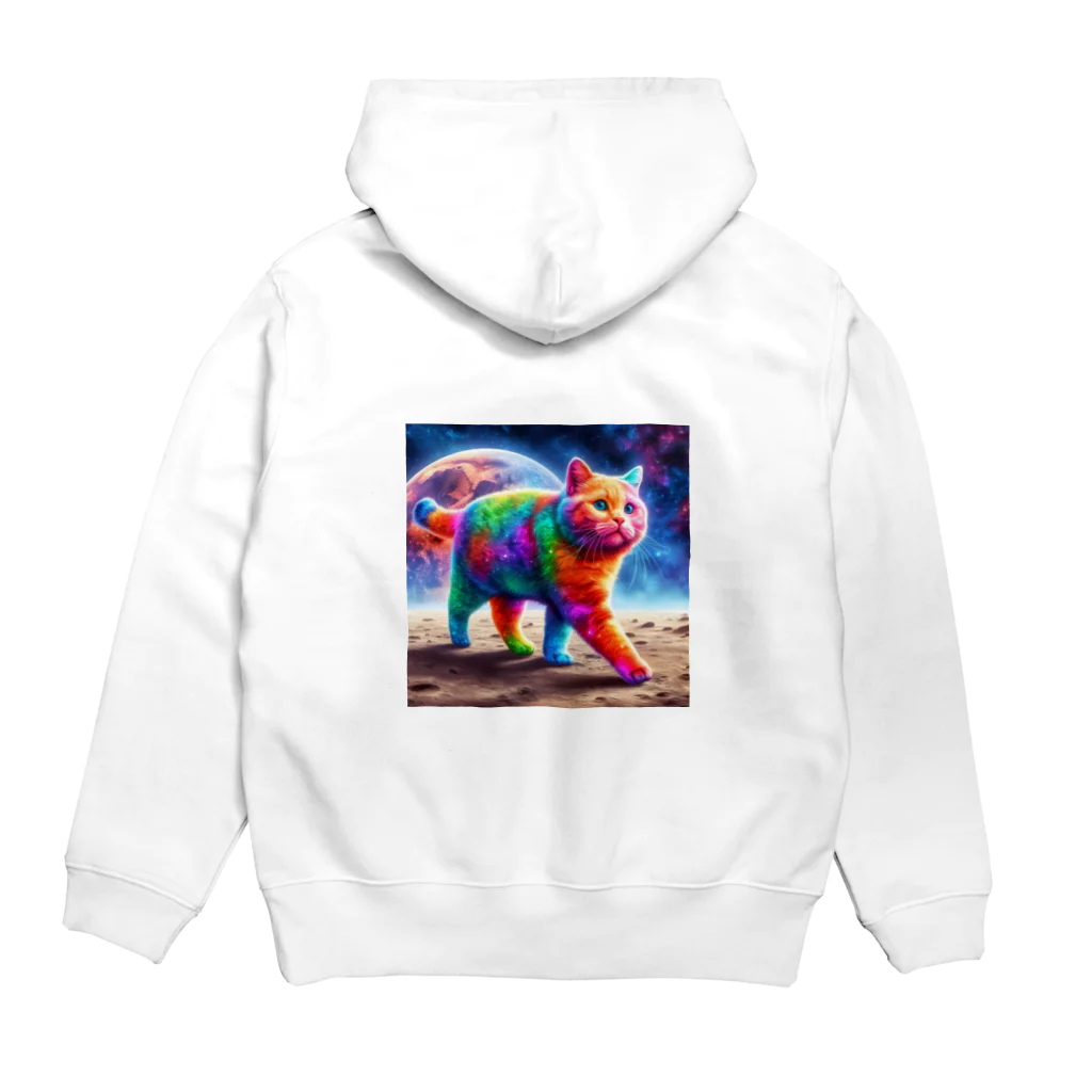 ニャーちゃんショップのムーンキャット【月で暮らす猫】 Hoodie:back