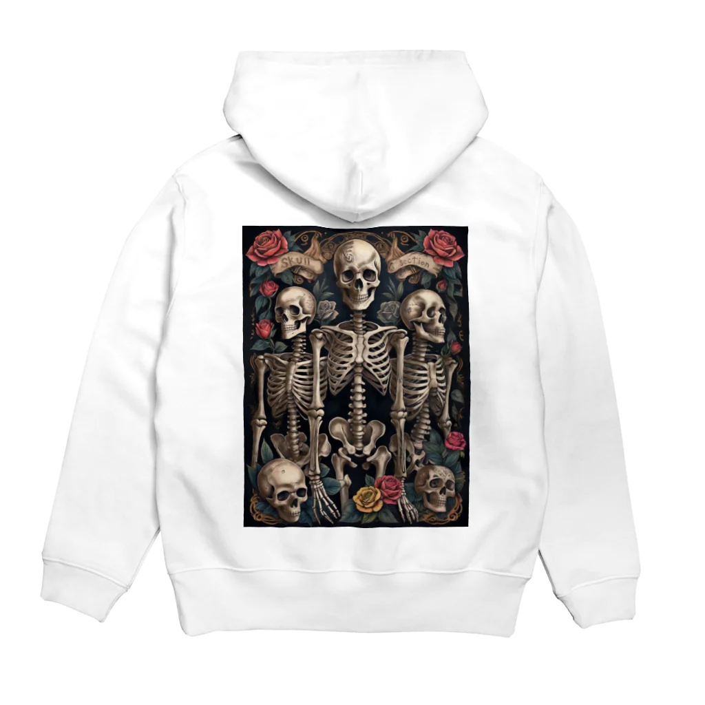 Skull sectionのドクロと薔薇 Hoodie:back