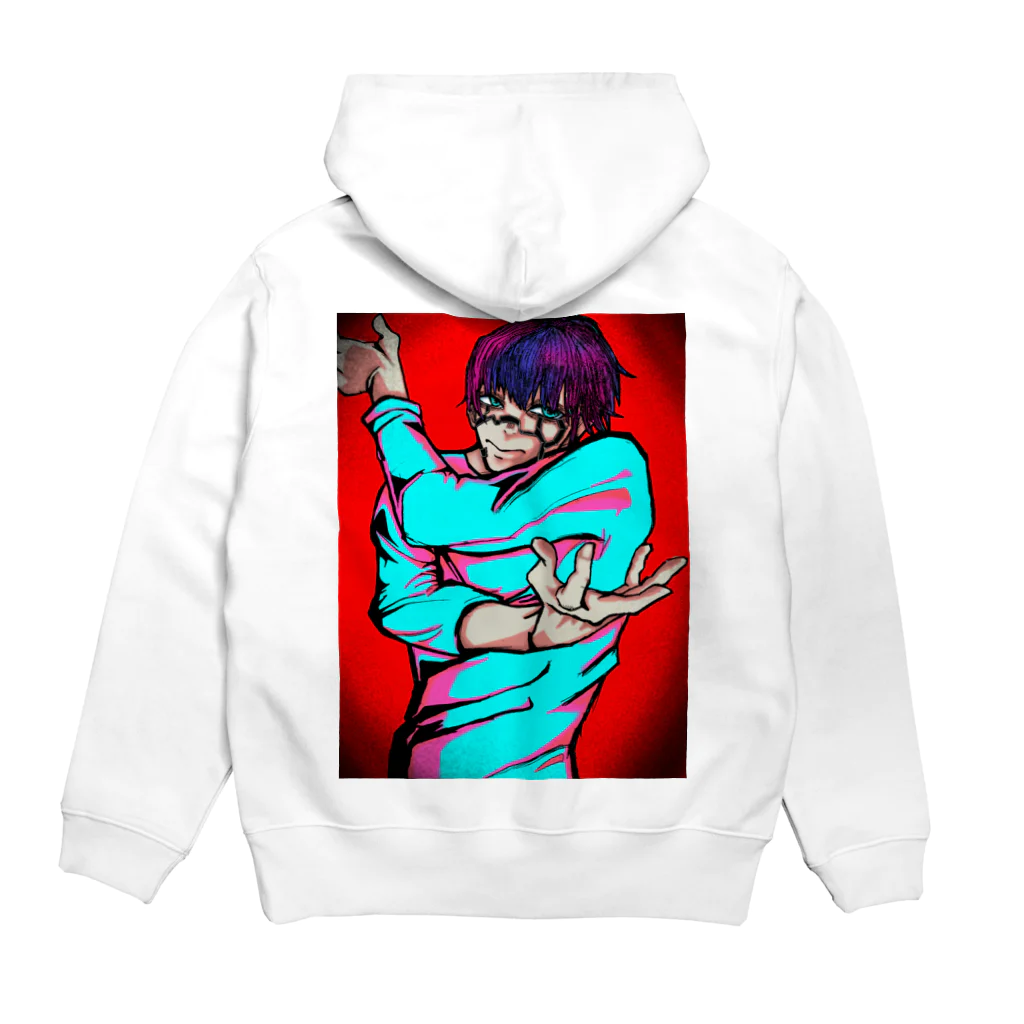 テラバイト店のドットくん Hoodie:back