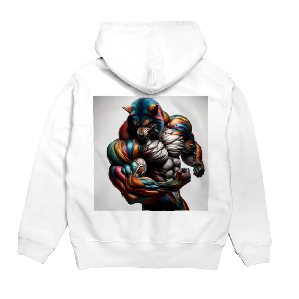 muscle_laboのrainbow wolf MAX Hoodie:back