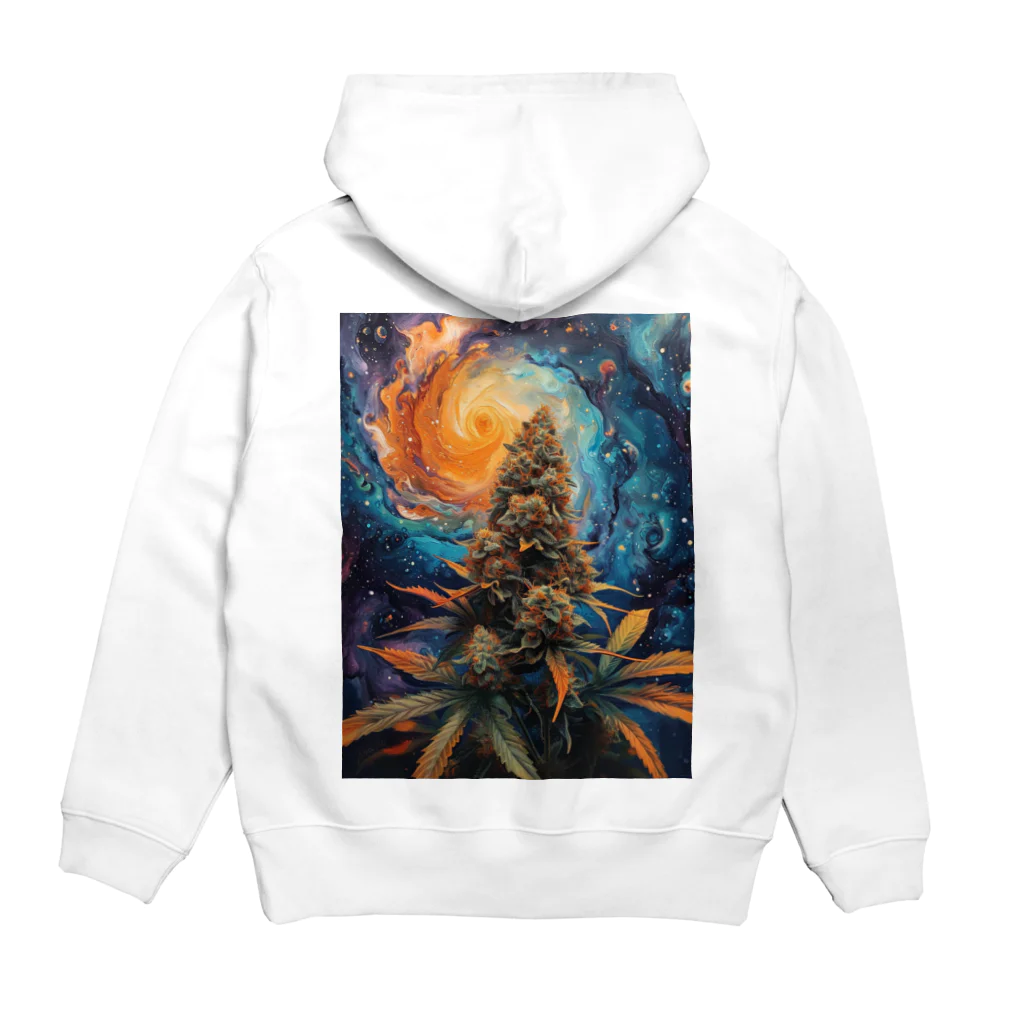 Unknown Paradiseの【Unknown Paraise】大麻草 Galaxy Hoodie:back