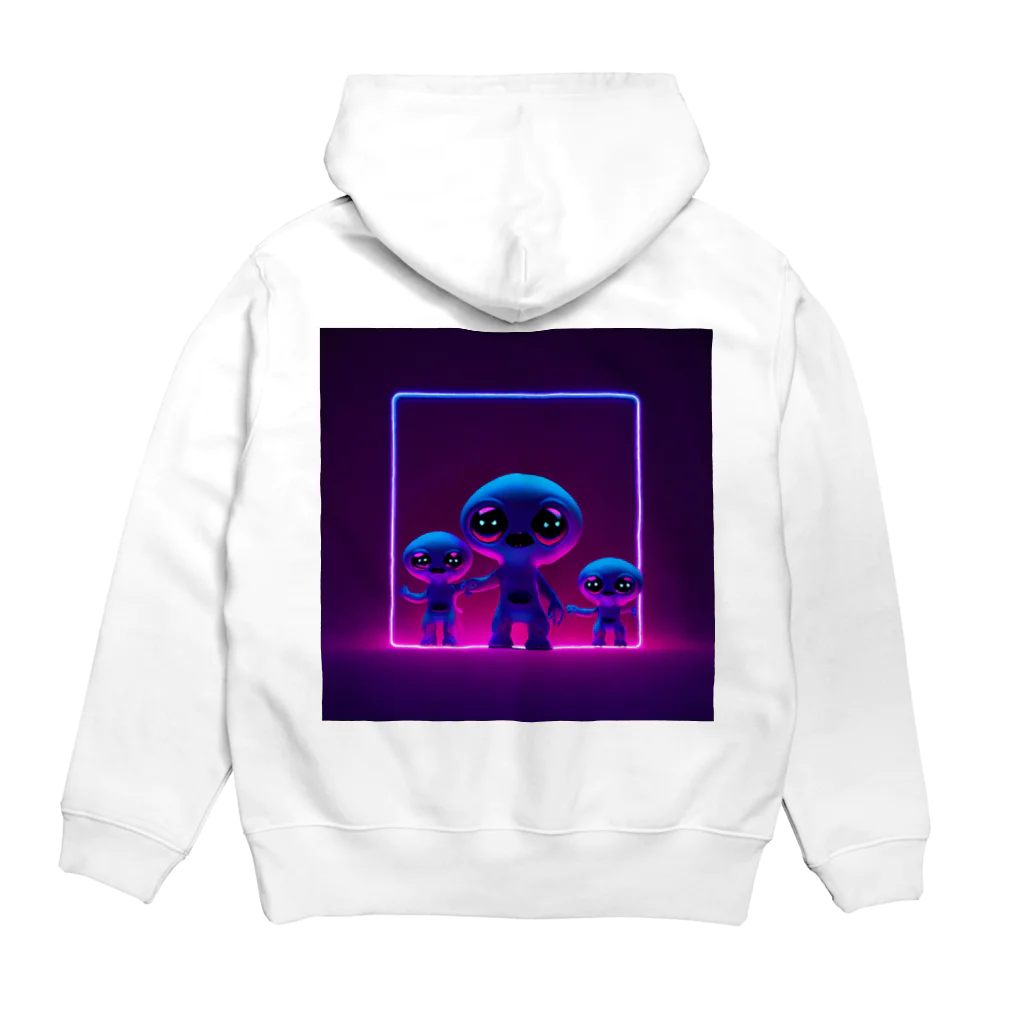 かんむりわっしーの集まれKAWAii宇宙人 Hoodie:back