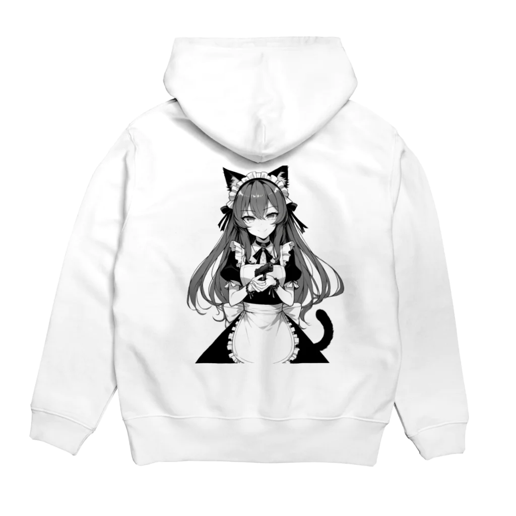 cray299の闘う猫メイド（ハンドガン） Hoodie:back