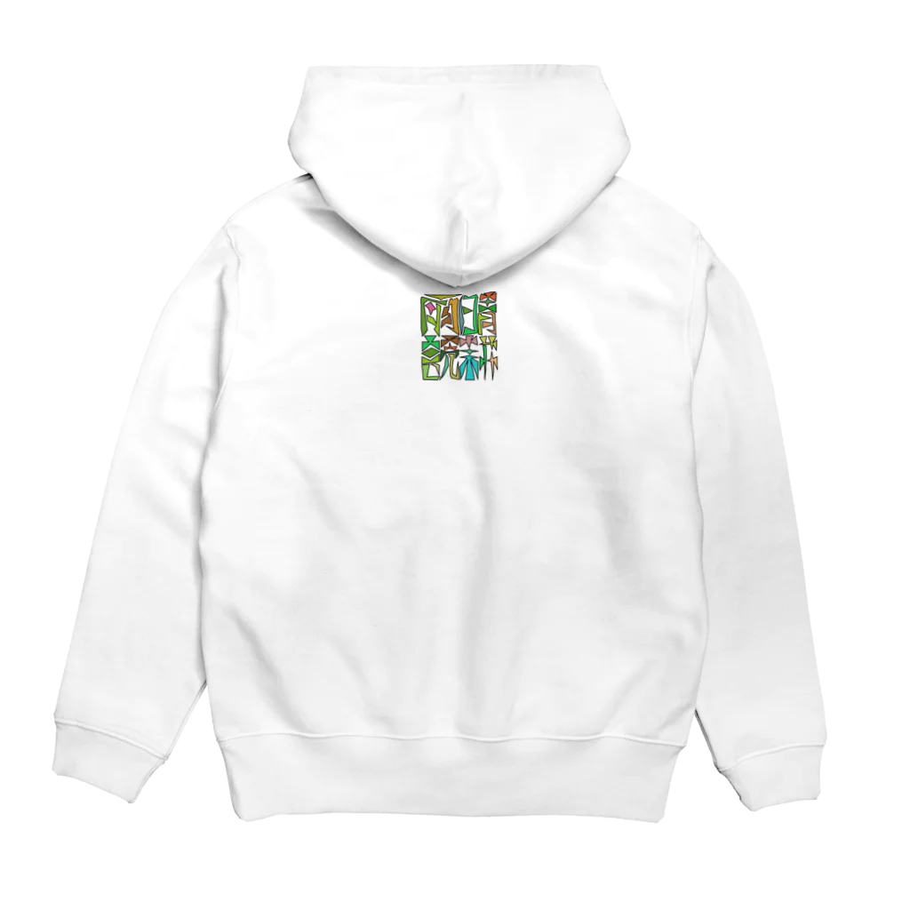 square屋の面字「晴耕雨読」(2×2) Hoodie:back