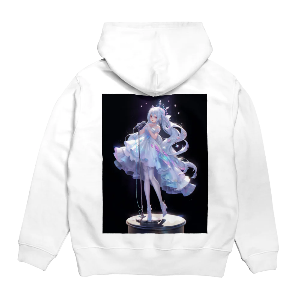 レーザーの純白のアイドル Hoodie:back