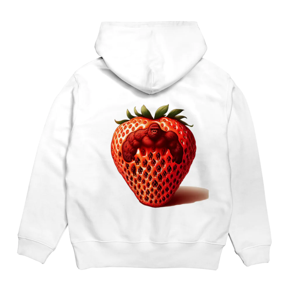 ゴリラショップのThe Mighty Gorilla Strawberry  Hoodie:back