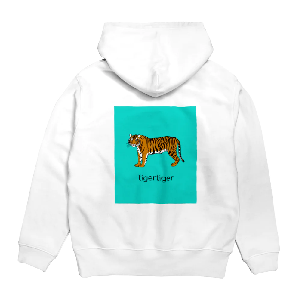 tigertigerの tigertiger ターコイズ Hoodie:back