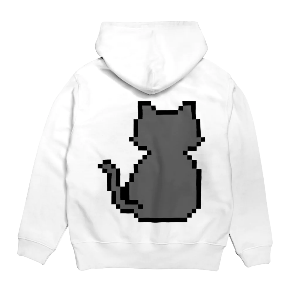 モチクマのハチワレ猫のドット絵 Hoodie:back