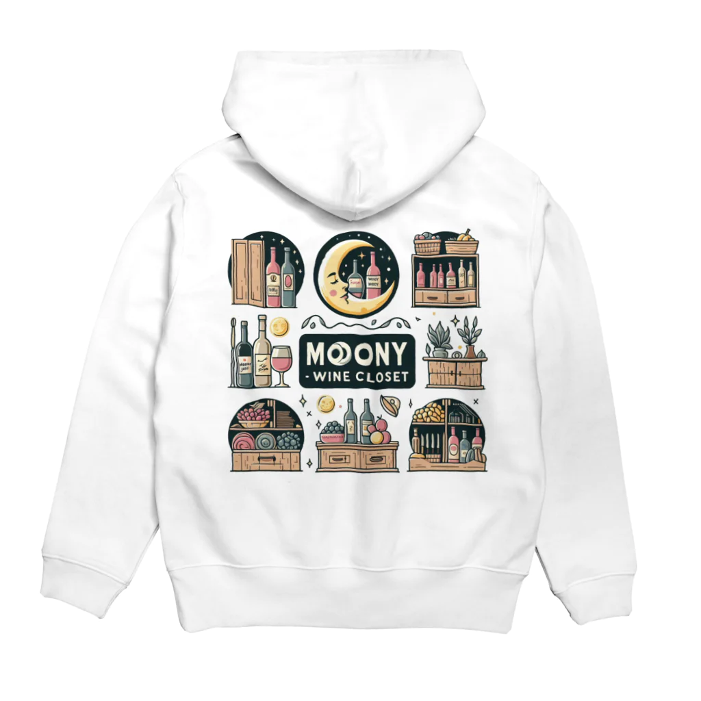 MOONY'S Wine Closetの夢心地な月夜の小さなワイン屋さん Hoodie:back