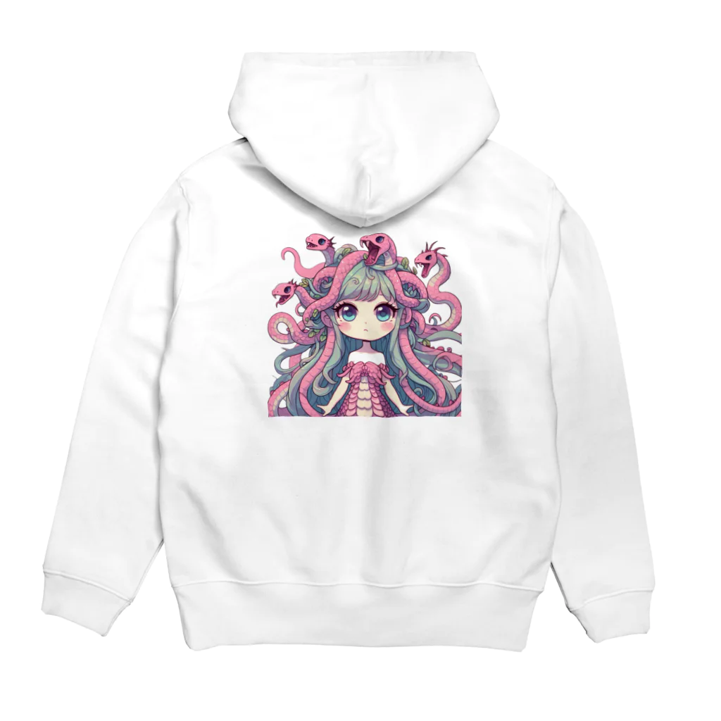 WakuWakustoreのメデューサ少女 Hoodie:back