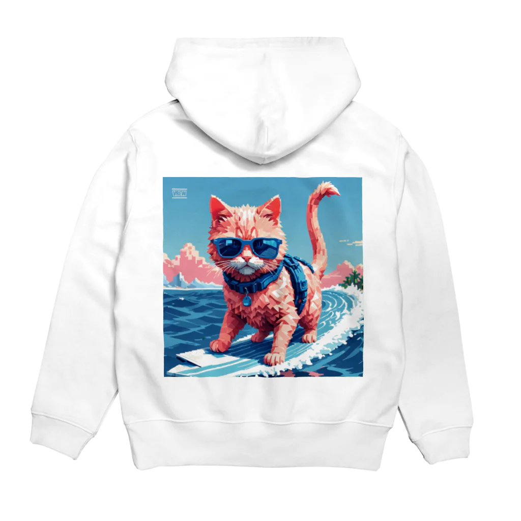 メロンパン猫のサーファーキャット Hoodie:back