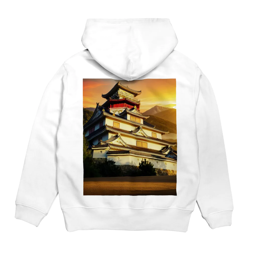 コマ頃今頃お年頃の安土城 Hoodie:back