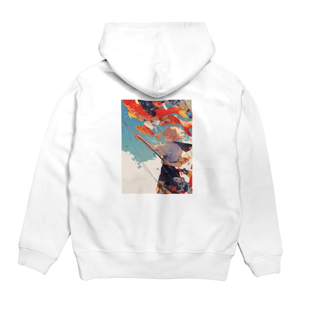 AQUAMETAVERSEの鯉のぼりを操る男の子　ラフルール　1859 Hoodie:back