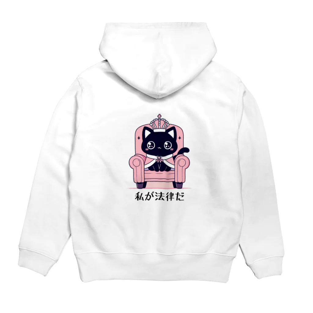 CROWN−CLOWNの【黒猫B】私が法律だ Hoodie:back