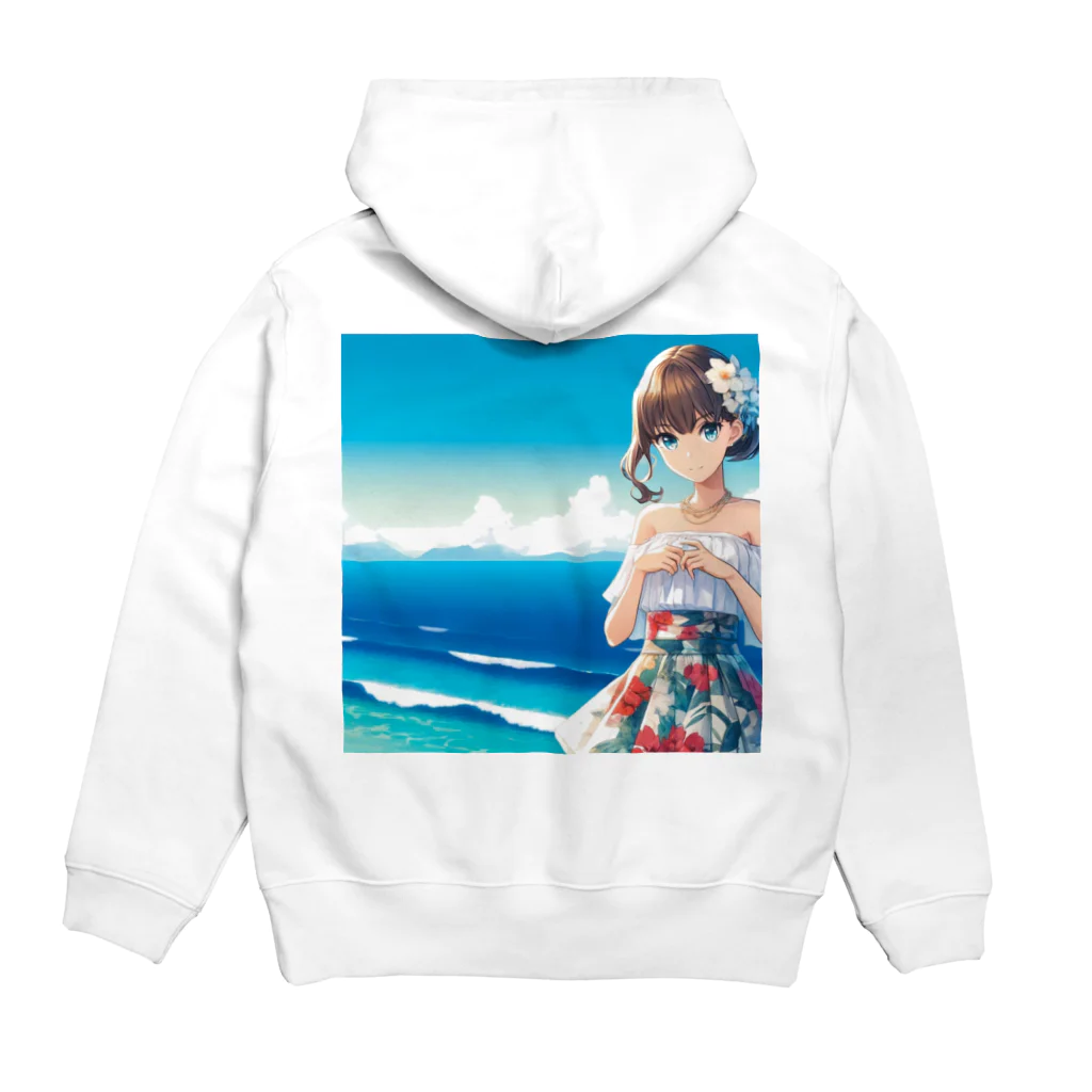 かるるんショップの海と南国と水着と　夏休み Hoodie:back