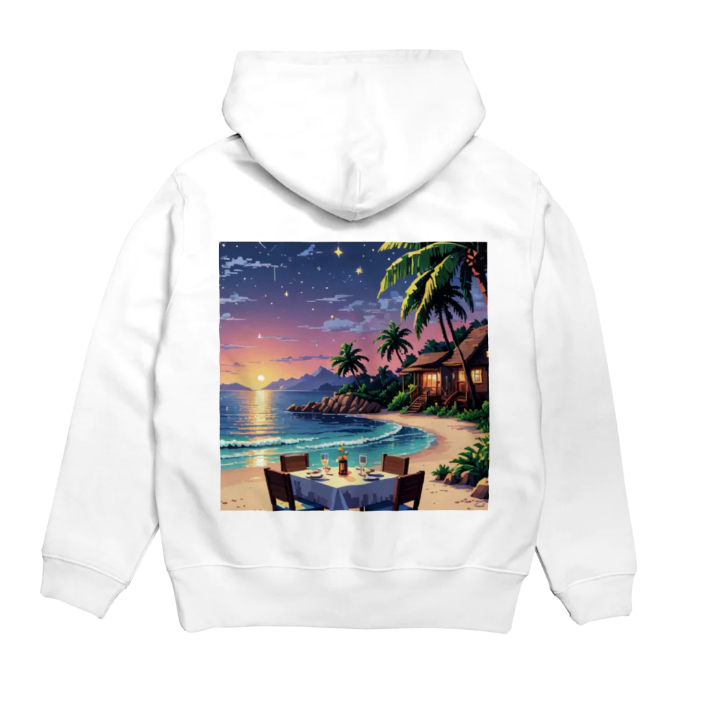 Paradise ExploreのMoonlit Palm Haven Hoodie:back