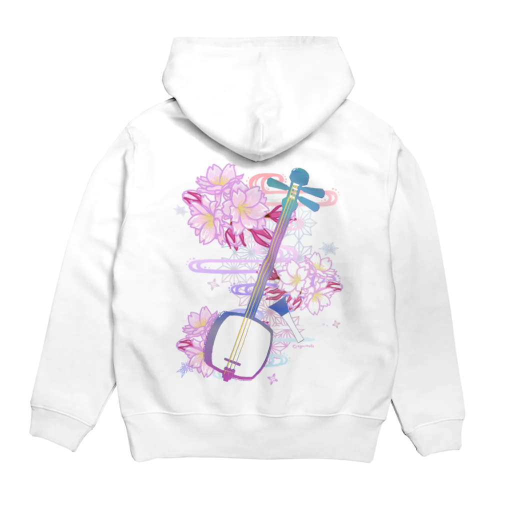 綾錦工房 りこりすの三味線 -雪月花- 【桜】 Hoodie:back