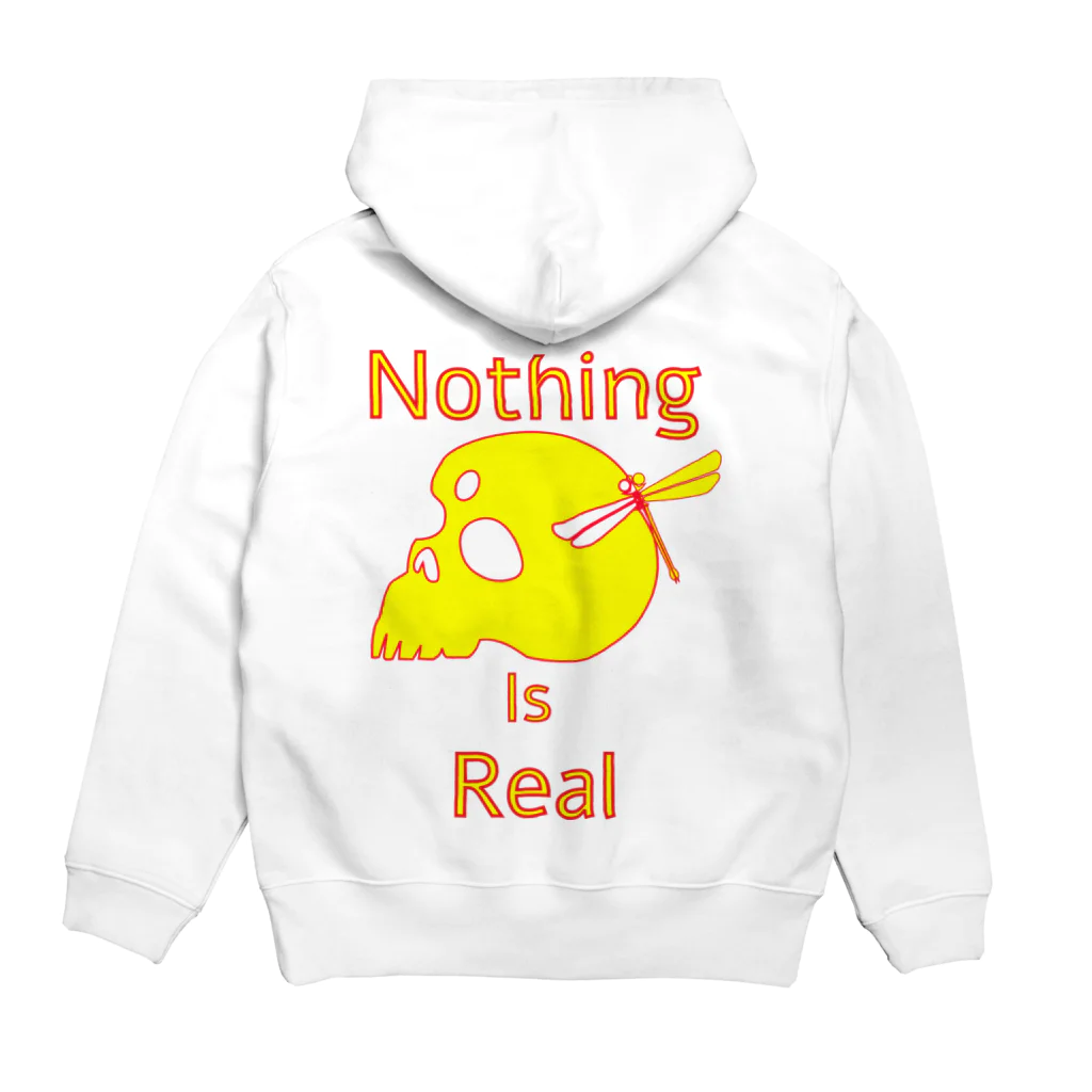 『NG （Niche・Gate）』ニッチゲート-- IN SUZURIのNothing Is Real.（黄色） Hoodie:back