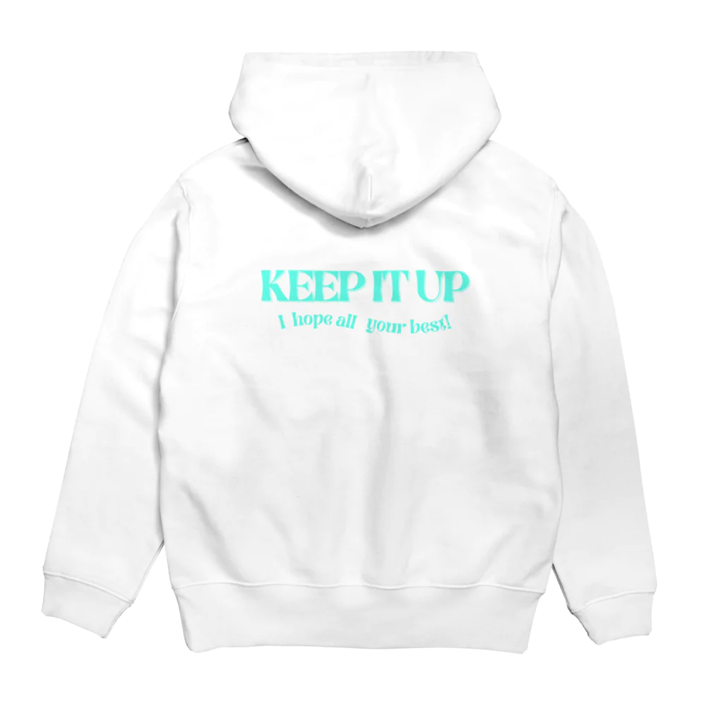 I Korea UのI Korea U ふわふわティファニーブルー Hoodie:back