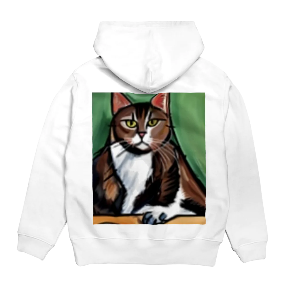 Ppit8のどっしりかまえる猫ちゃん Hoodie:back