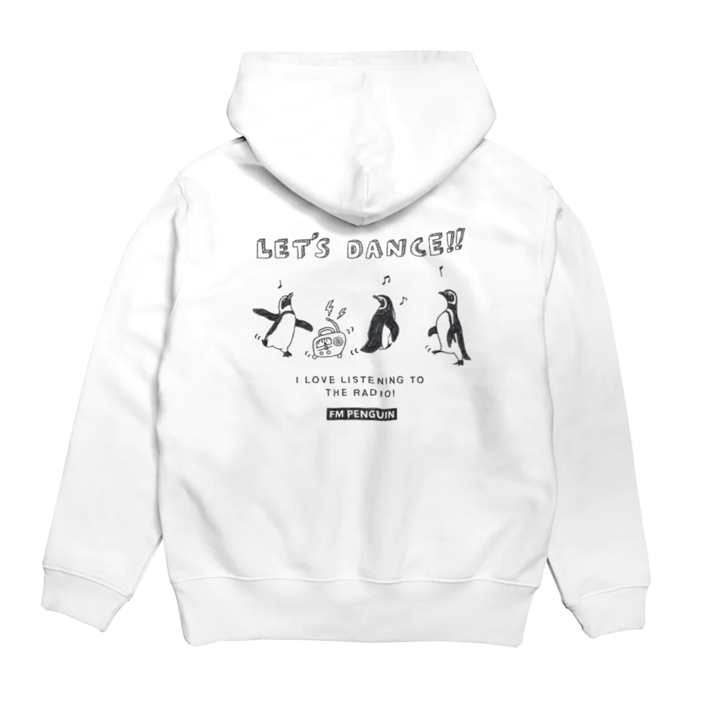 kiki25のダンシングペンギン(モノトーン　淡色用 (白など)) Hoodie:back