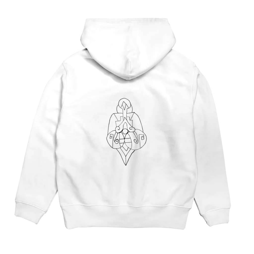 junsen　純仙　じゅんせんのJUNSENSETA（瀬田純仙）古代の絵風20190308　発芽 Hoodie:back