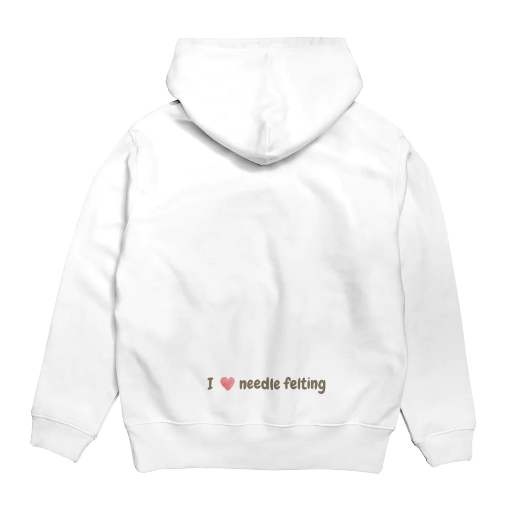t & fluffyの羊毛フェルト好きさんに贈る I am ニードルフェルター I love ニードルフェルト グッズ Hoodie:back
