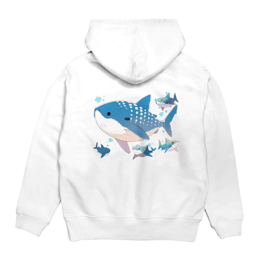 月狼 ゆうの夢見るサメくん Hoodie:back