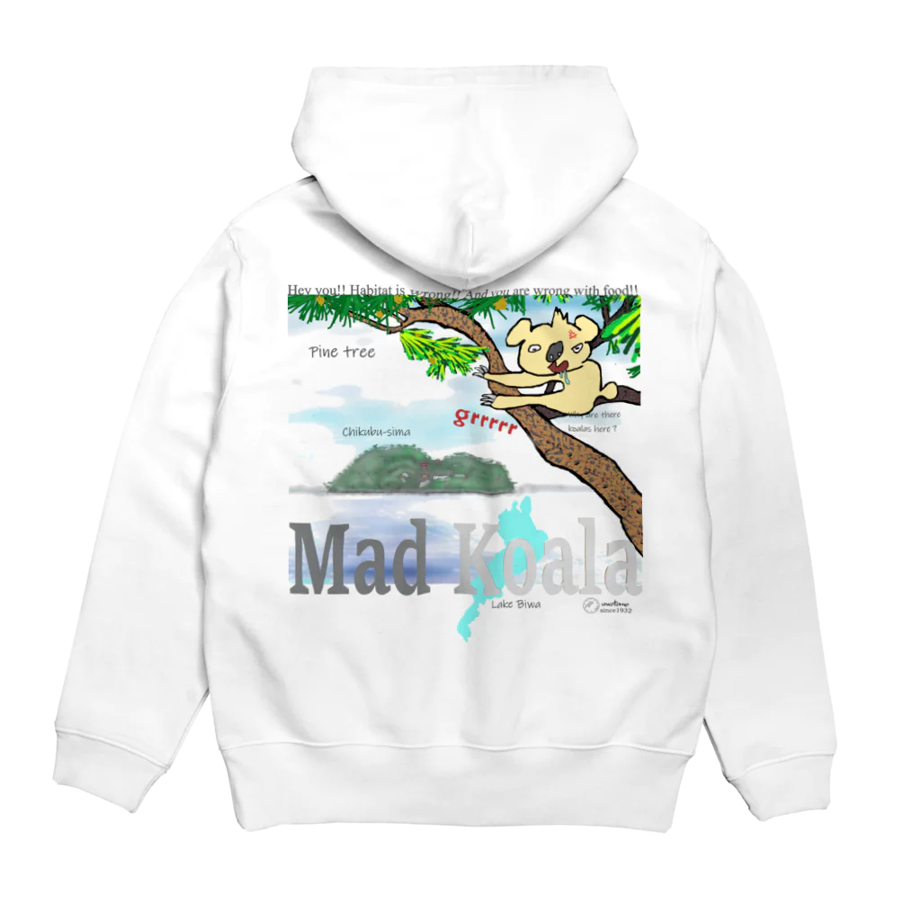 uwotomoの【Mad koala】 Hoodie:back