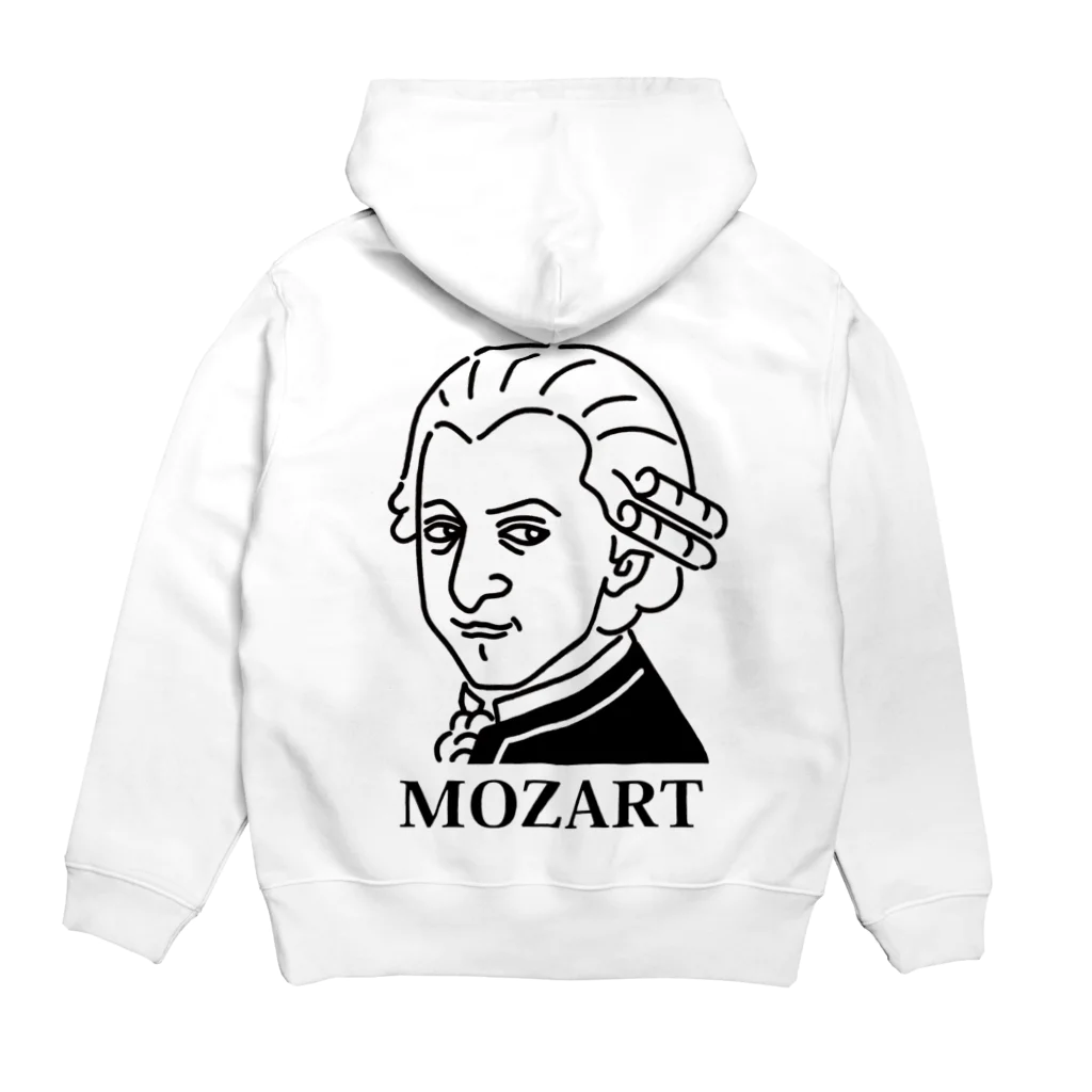 Aliviostaのモーツアルト Mozart イラスト 音楽家 偉人アート モーツァルト ストリートファッション パーカーの裏面