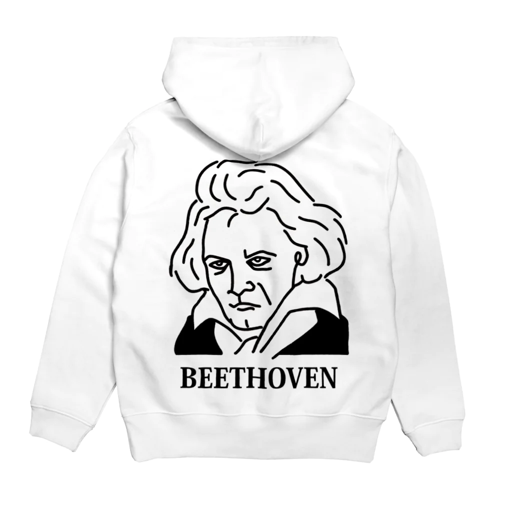 Aliviostaのベートーベン BEETHOVEN イラスト 音楽家 偉人アート ストリートファッション Hoodie:back