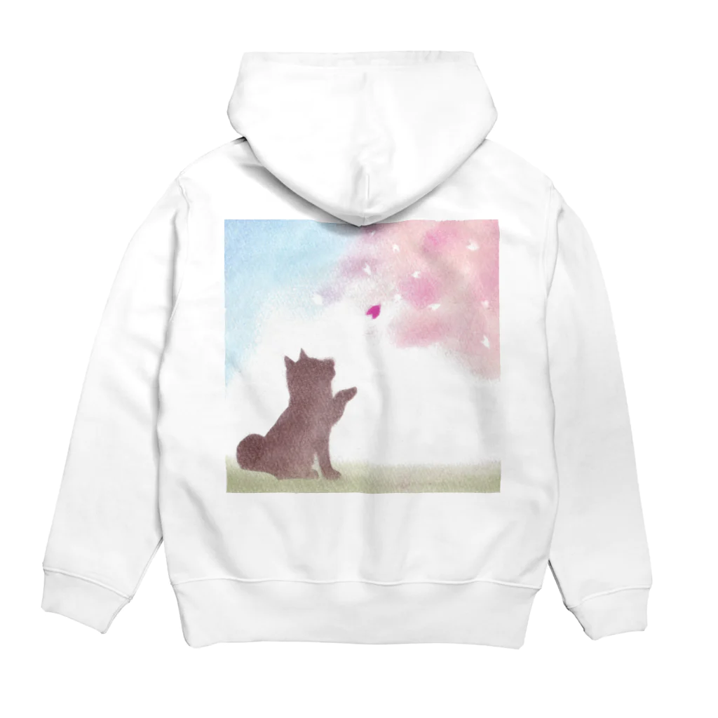 caprice-yk-sunの柴犬と桜 Hoodie:back