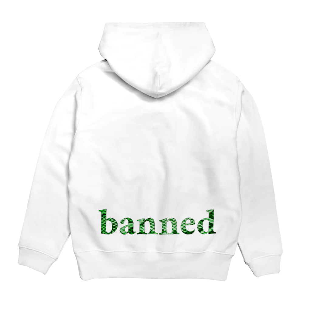 bannedのbanned パイソングリーン パーカーの裏面